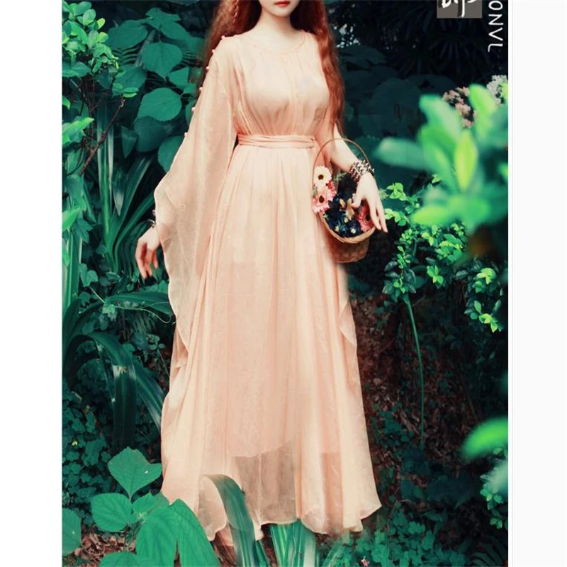 2020 Spring Summer New Silk Satin Flare Sleeve Long A-line Dress Women Round Neck Lace Up High Waist Breathable Soft Sweet Dress
2020 Spring Summer New Silk Satin Flare Sleeve Long A-line Dress Women Round Neck Lace Up High Waist Breathable Soft Sweet Dress