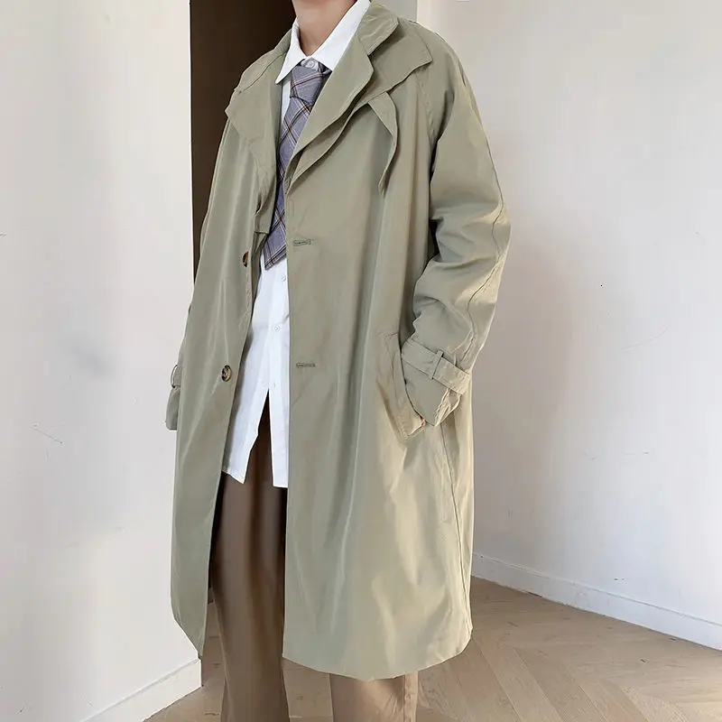 Autumn Korean Style Trench Men's Fashion Solid Color Casual Long Coat Men Streetwear Wild Loose Thin Jacket Windbreaker Mens
Autumn Korean Style Trench Men's Fashion Solid Color Casual Long Coat Men Streetwear Wild Loose Thin Jacket Windbreaker Mens