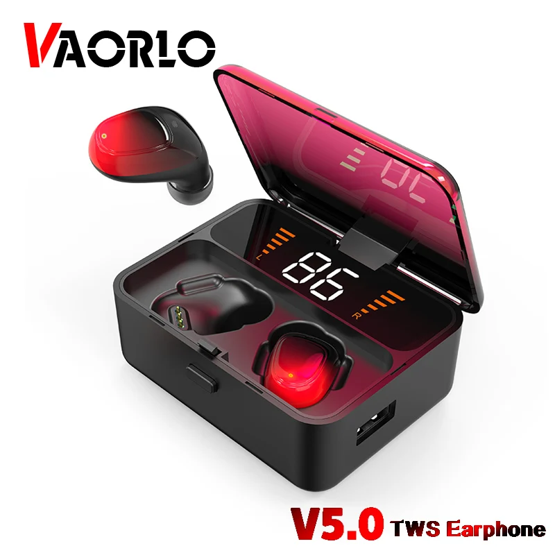 VAORLO ES01 TWS Earphones Bluetooth 5.0 Touch Waterproof 3D Stereo Wireless Sports Earbuds LED Power Display 2000mAh Headset | Электроника