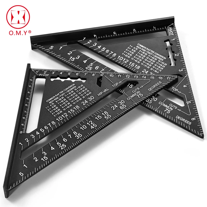 7/12 inch Triangular Measuring Ruler Protractor Hand Tools Set Aluminum Alloy Square Roofing Triangle Woodworking Tester DIY
7/12 inch Triangular Measuring Ruler Protractor Hand Tools Set Aluminum Alloy Square Roofing Triangle Woodworking Tester DIY