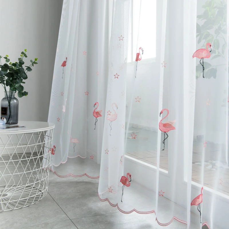 Korean Cartoon Pink Bird Embroidery Tulle Curtain For Princess Room Nordic Aesthetic White Sheer Voile For Living Room Bedroom
Korean Cartoon Pink Bird Embroidery Tulle Curtain For Princess Room Nordic Aesthetic White Sheer Voile For Living Room Bedroom