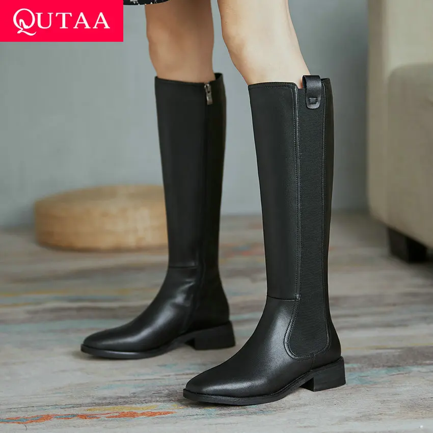 QUTAA 2021 Knee High Women Boots Square Toe Cow Leather PU Long Boots Square Heel Zipper All Match Women Shoes Size 34-40
QUTAA 2021 Knee High Women Boots Square Toe Cow Leather PU Long Boots Square Heel Zipper All Match Women Shoes Size 34-40