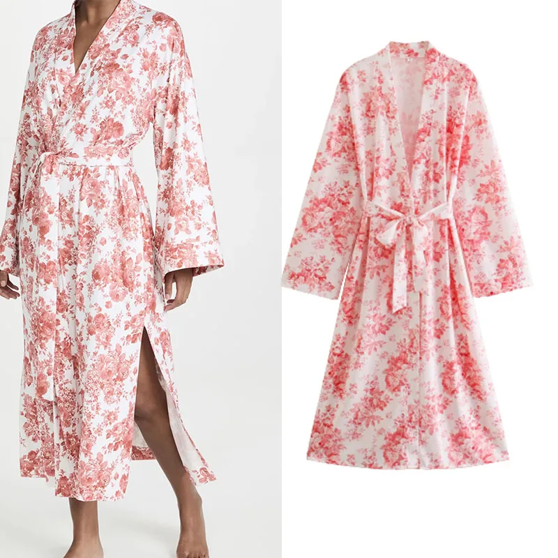 Xypskh Za Women New Fashion Floral Printed With pockets Kimono Midi Dress Vintage Long sleeve With Belt Female Dresses Mujer
Xypskh Za Women New Fashion Floral Printed With pockets Kimono Midi Dress Vintage Long sleeve With Belt Female Dresses Mujer