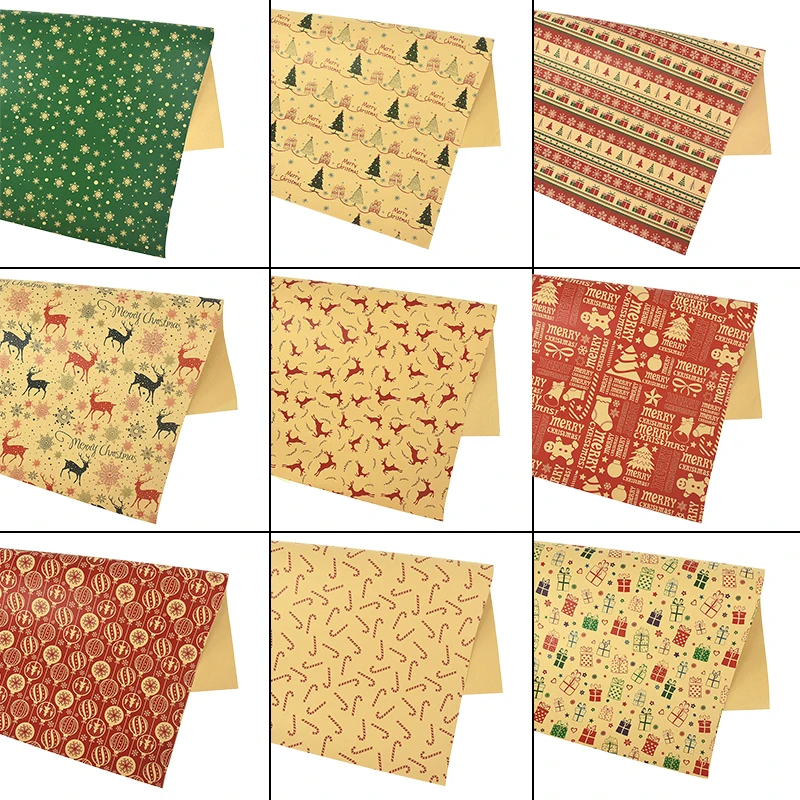 1/2p Christmas Flower Gift Wrapping Elk Snowflake Gingerbread Kraft Paper Retro DIY Holiday Party Home Party Decoration Supplies
1/2p Christmas Flower Gift Wrapping Elk Snowflake Gingerbread Kraft Paper Retro DIY Holiday Party Home Party Decoration Supplies