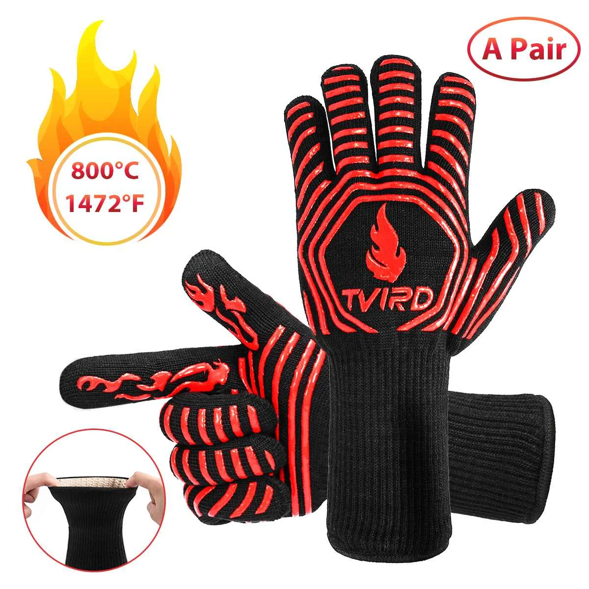 Tvird Polyester Oven Kitchen Glove Heat Resistant Thick Cooking BBQ Grill Glove Oven Mitts Kitchen Gadgets Kitchen Accessories
Tvird Polyester Oven Kitchen Glove Heat Resistant Thick Cooking BBQ Grill Glove Oven Mitts Kitchen Gadgets Kitchen Accessories