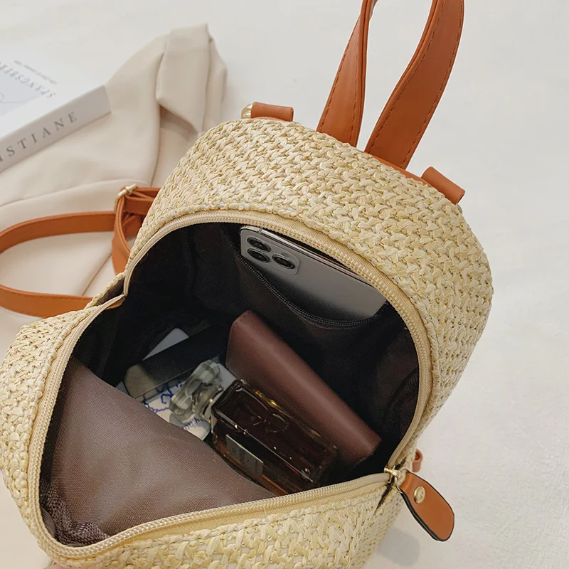 Small Straw Weave Backpacks for Teenage Girl 2021 New High Quality Pu Leather Women Backpack Summer Beach Mini Travel Backpack 
Small Straw Weave Backpacks for Teenage Girl 2021 New High Quality Pu Leather Women Backpack Summer Beach Mini Travel Backpack