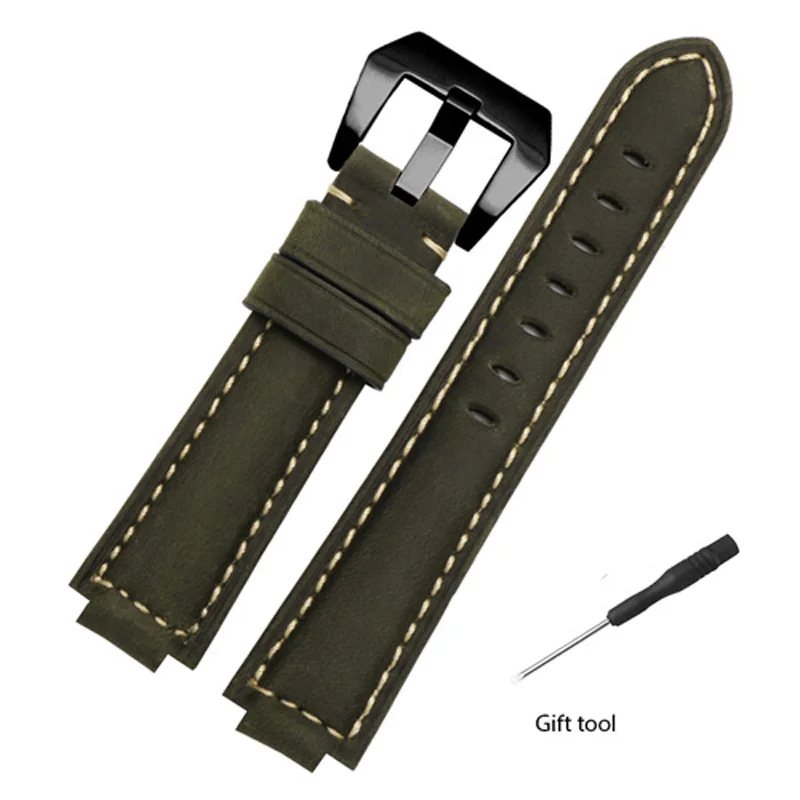 Leather watchband 24x16mm black brown khaki strap Suitable for T2N720/721/TW2T76500/6300 men's silicone bracelet
Leather watchband 24x16mm black brown khaki strap Suitable for T2N720/721/TW2T76500/6300 men's silicone bracelet