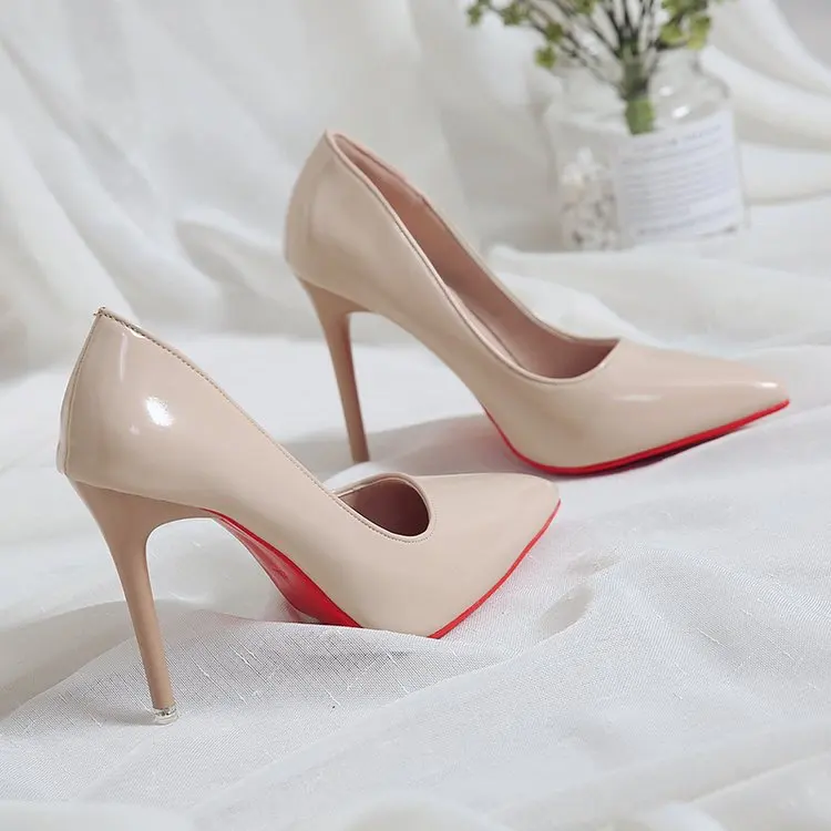 Nude Color Small Fresh High Heels Patent Leather Stiletto Single Shoes Korean Sexy Pointed Pumps Black Professional Work Shoes
Nude Color Small Fresh High Heels Patent Leather Stiletto Single Shoes Korean Sexy Pointed Pumps Black Professional Work Shoes