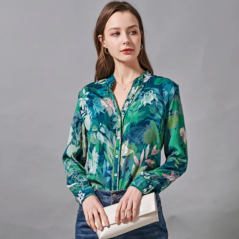 Spring And Summer Stand Collar Long Sleeve Office Blouses Women New Versatile Printing Stretch Silk Shirt
Spring And Summer Stand Collar Long Sleeve Office Blouses Women New Versatile Printing Stretch Silk Shirt