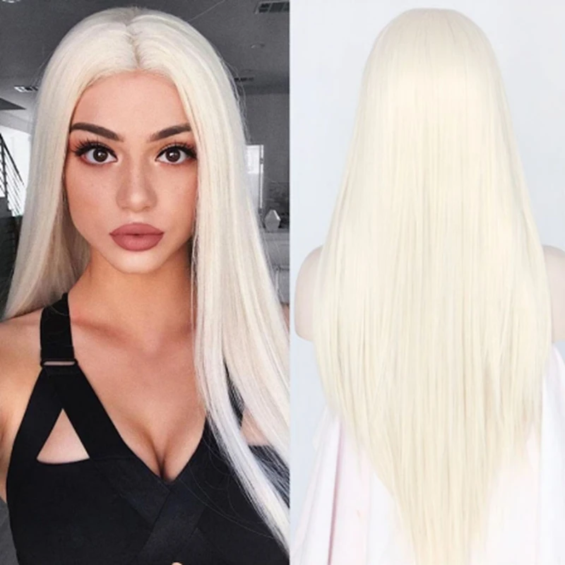 Lace Front Wig Synthetic Hair Long Straight Platinum Blonde Middle Part With Baby Hair Heat Resistant Fiber Hair For Black Women
Lace Front Wig Synthetic Hair Long Straight Platinum Blonde Middle Part With Baby Hair Heat Resistant Fiber Hair For Black Women