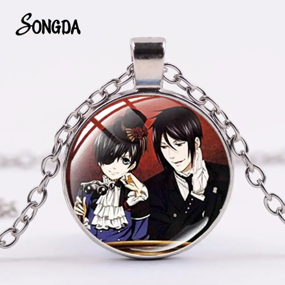 Модный черный ожерелье дворецкого Phantomhive Ciel Себастьян с анимационным персонажем