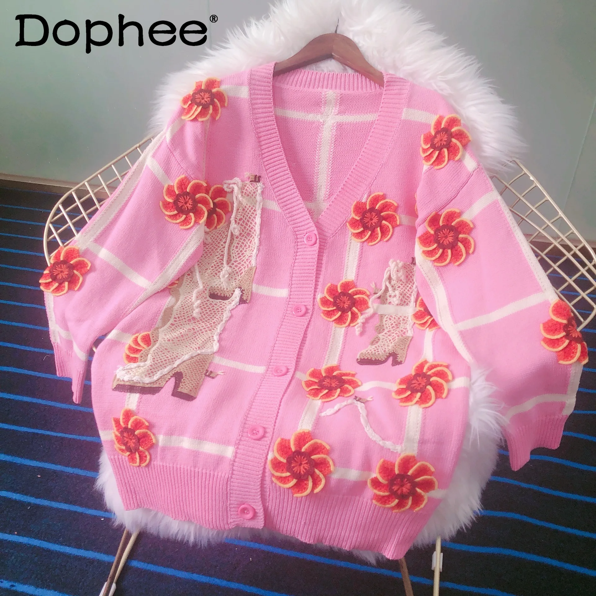 2021 Autumn Embroidery Jacquard Knitted Cardigan Sweater Women Single-Breasted Long Sleeve Pink Sweater Coat Top Female Jacket
2021 Autumn Embroidery Jacquard Knitted Cardigan Sweater Women Single-Breasted Long Sleeve Pink Sweater Coat Top Female Jacket