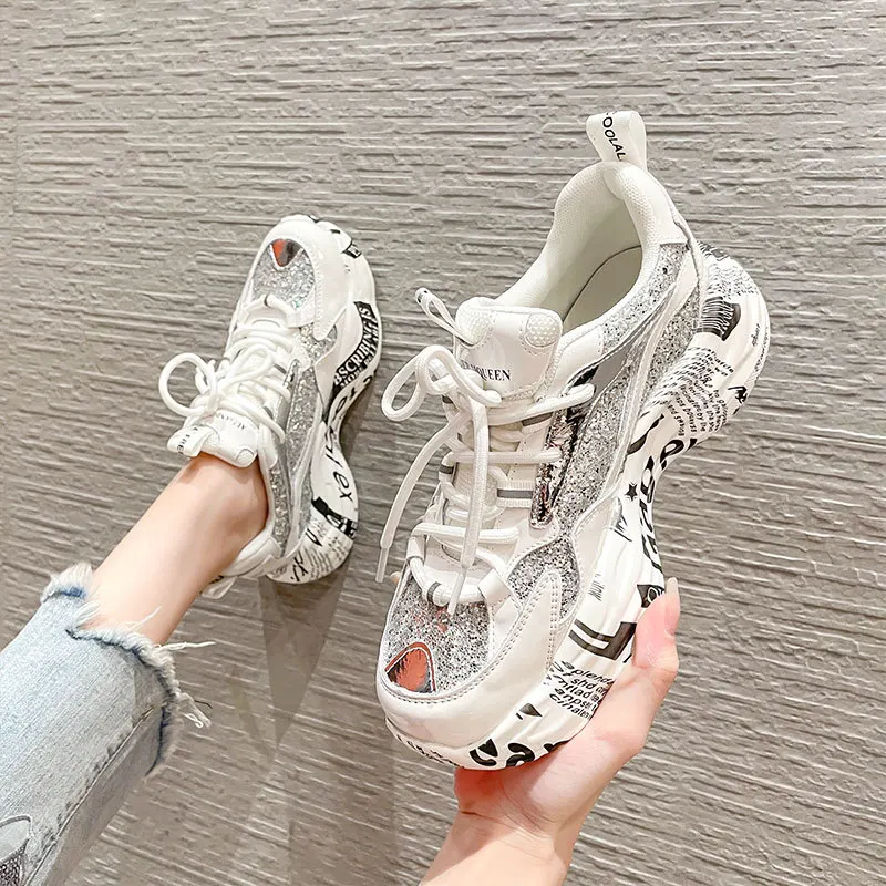 New Fashion Heigh Increase Platform Casual Vulcanize Sneakers Shoes for Women White Color 38 39
New Fashion Heigh Increase Platform Casual Vulcanize Sneakers Shoes for Women White Color 38 39
