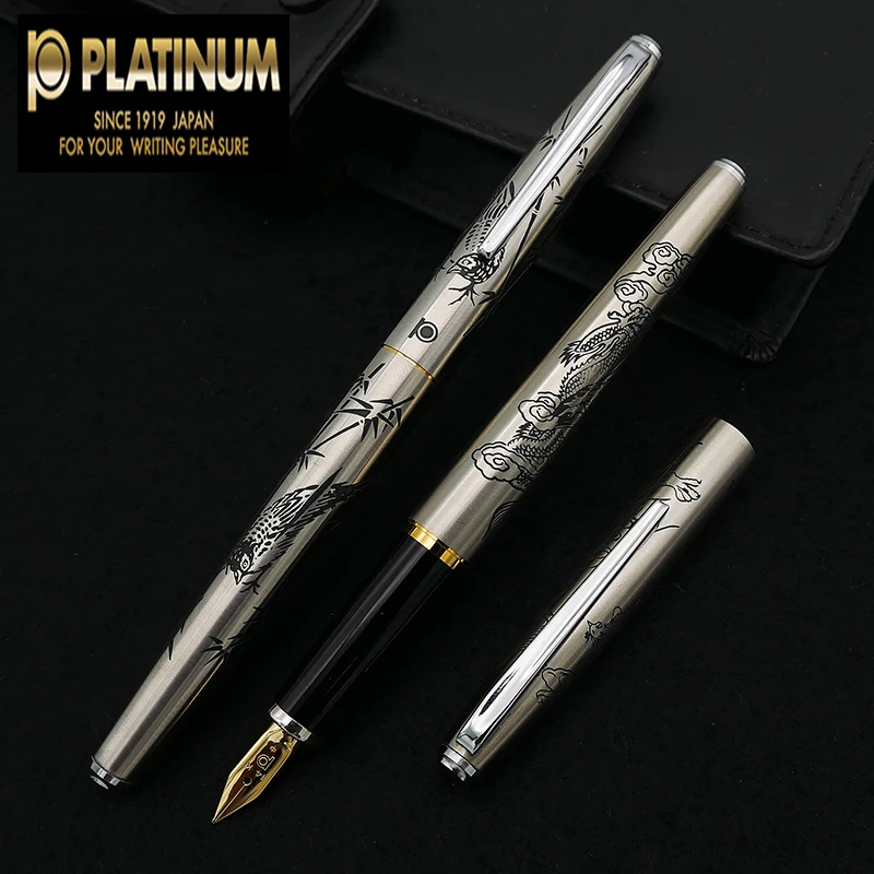 Fountain Pen Platinum Dragon Phoenix Bamboo and Bird Etch Old Pen Engrave Meiqiao 14K Gold Nib Metal Penholder PB-2500
Fountain Pen Platinum Dragon Phoenix Bamboo and Bird Etch Old Pen Engrave Meiqiao 14K Gold Nib Metal Penholder PB-2500
