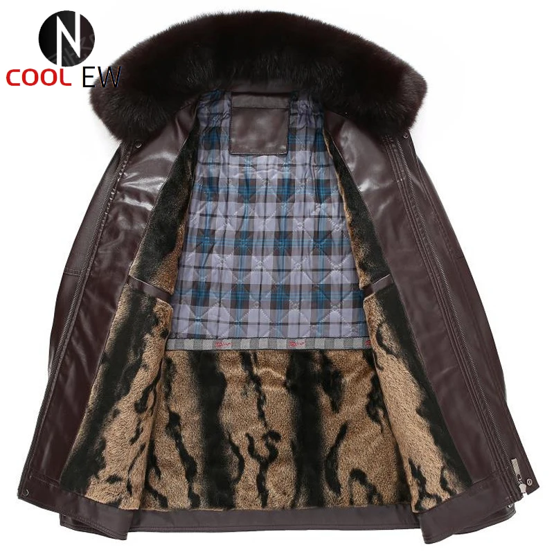 Thick Warm Velvet Padded Shearling Coat Father Winter Mens Jackets Vintage Leather Lined Overcoat For Man Outerwear Clothes
Thick Warm Velvet Padded Shearling Coat Father Winter Mens Jackets Vintage Leather Lined Overcoat For Man Outerwear Clothes