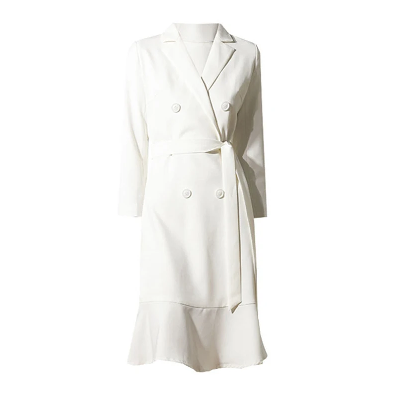 TWOTWINSTYLE Casual Slim Solid Lace Up Trench Female White Lapel Long Sleeve Gathered Waist Korean Fashion Coats For Women Style
TWOTWINSTYLE Casual Slim Solid Lace Up Trench Female White Lapel Long Sleeve Gathered Waist Korean Fashion Coats For Women Style