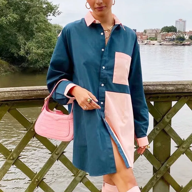 ZXQJ Women Cotton Patchwork Long Shirts 2021 Autumn Fashion Ladies Navy Long Sleeve Loose Oversize Blouse Female Shirt Dress
ZXQJ Women Cotton Patchwork Long Shirts 2021 Autumn Fashion Ladies Navy Long Sleeve Loose Oversize Blouse Female Shirt Dress