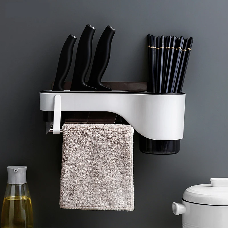 Wall Hanging Kitchen Storage Shelf Tool Holder Punch-Free Kitchen Supplies Household Spoon Chopsticks Towel Cutter Storage Rack
Wall Hanging Kitchen Storage Shelf Tool Holder Punch-Free Kitchen Supplies Household Spoon Chopsticks Towel Cutter Storage Rack