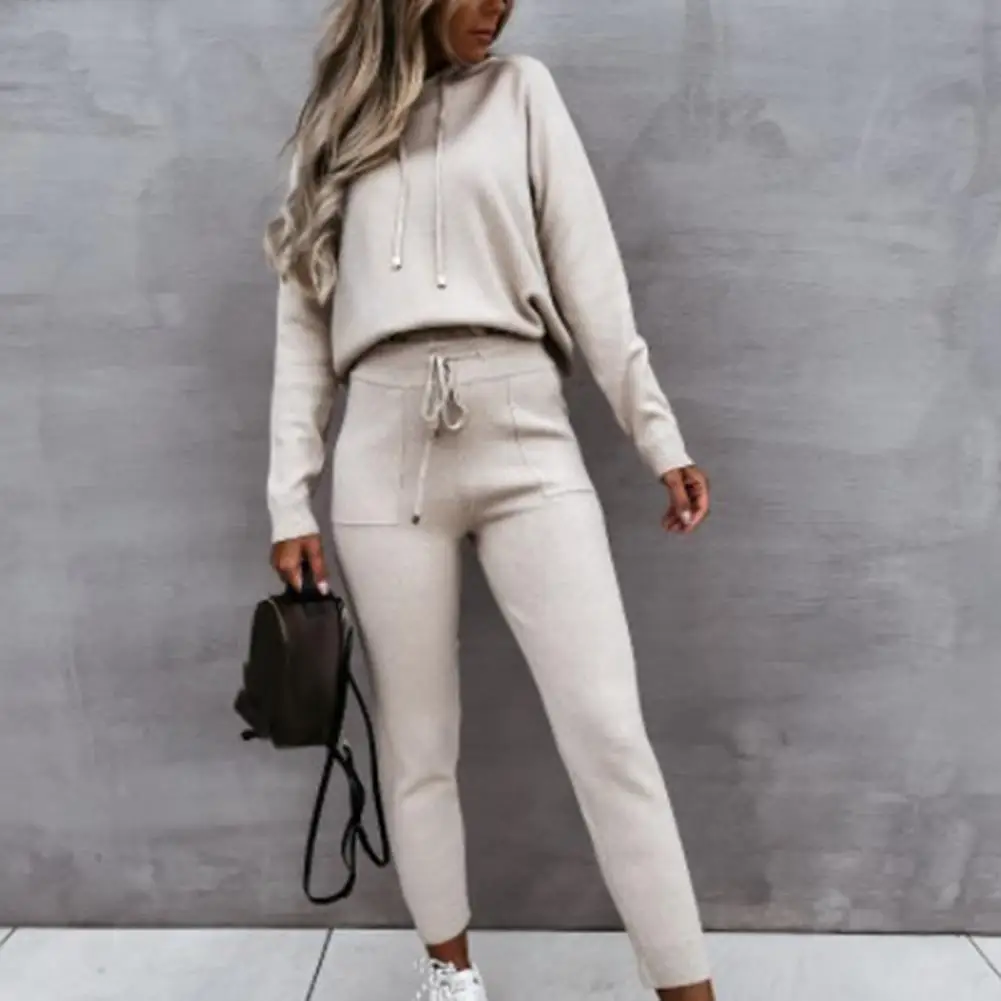 1 Set Hoodie Pants Set Solid Color Drawstring Women Long Sleeve Sweatshirt Pockets Sweatpants for Sports
1 Set Hoodie Pants Set Solid Color Drawstring Women Long Sleeve Sweatshirt Pockets Sweatpants for Sports