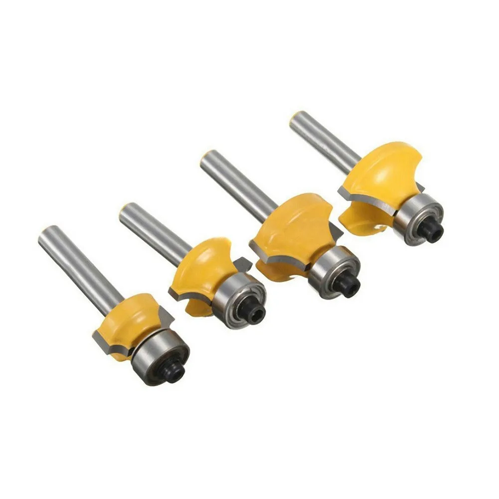 4pcs 1/4 Inch Shank Round Over Bead Edge Forming Router Bit 1/2 3/8 1/4 1/8 Router Bits Cutting Tools For Softwoods
4pcs 1/4 Inch Shank Round Over Bead Edge Forming Router Bit 1/2 3/8 1/4 1/8 Router Bits Cutting Tools For Softwoods