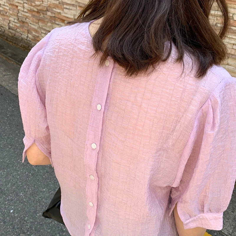 KUSAHIKI Sweet Puff Short Sleeve Women Shirts Causal Back Buttons Blouse Tops 2021 Spring Summer New Camisas De Mujer 6G640
KUSAHIKI Sweet Puff Short Sleeve Women Shirts Causal Back Buttons Blouse Tops 2021 Spring Summer New Camisas De Mujer 6G640