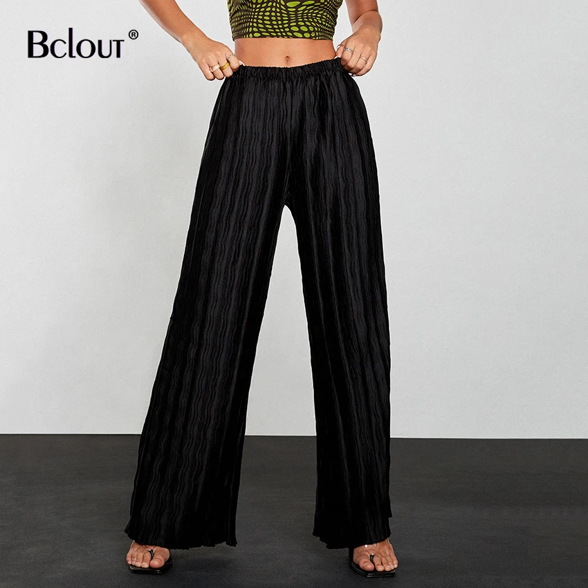 Bclout Black Elastic Pleated Trousers High Waist Elegant Office Lady Wide Leg Pants Spring Loose Elastic Waist Long Pants Women
Bclout Black Elastic Pleated Trousers High Waist Elegant Office Lady Wide Leg Pants Spring Loose Elastic Waist Long Pants Women
