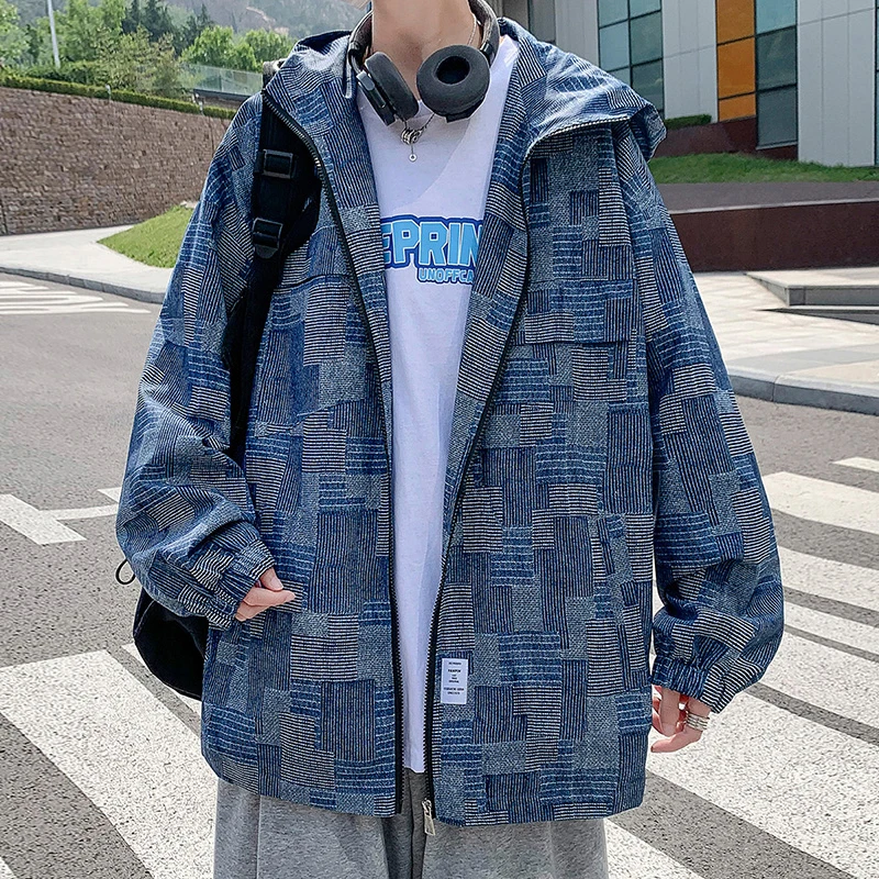 Men's Streetwear Patchwork Jackets Men Spring Autumn Zipper Hooded Oversized Coat Casual Harajuku Bomber Jacket Men Blue/Black
Men's Streetwear Patchwork Jackets Men Spring Autumn Zipper Hooded Oversized Coat Casual Harajuku Bomber Jacket Men Blue/Black