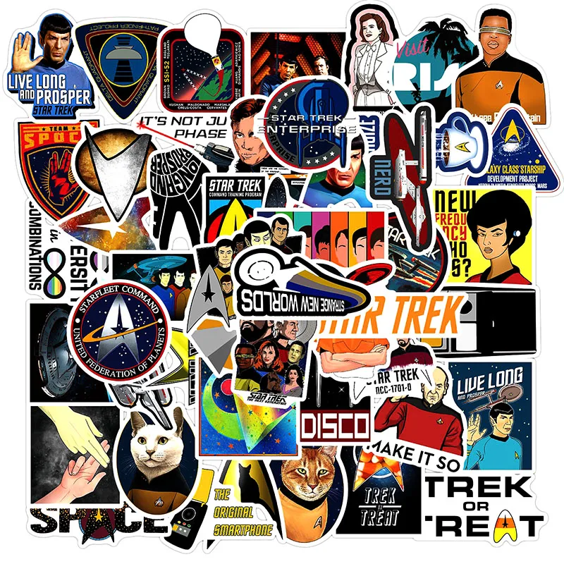 50 шт./упак. Классические фильмы Star Trek граффити Водонепроницаемый наклейки на