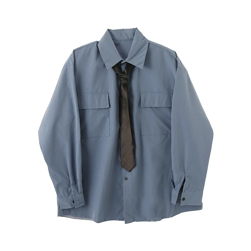 2020 New Male Streetwear Hip Hop Vintage Solid Color Shirt Men Tie Loose Youth Fashion Casual Long Sleeve Shirt
2020 New Male Streetwear Hip Hop Vintage Solid Color Shirt Men Tie Loose Youth Fashion Casual Long Sleeve Shirt