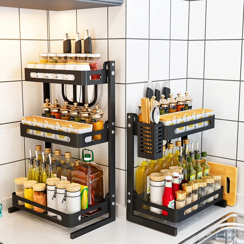 Black Stainless Steel Kitchen Storage Rack Countertop Multilayer Seasoning Rack Spices Rack Shelf Kitchen Storage Organizer
Black Stainless Steel Kitchen Storage Rack Countertop Multilayer Seasoning Rack Spices Rack Shelf Kitchen Storage Organizer