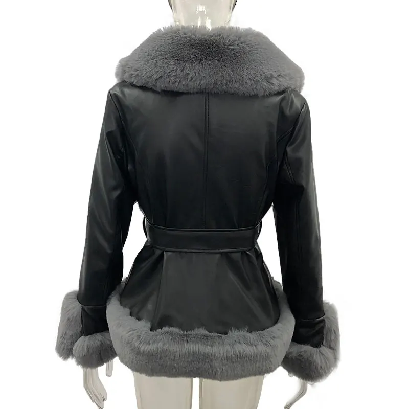 Malina PU Leather Jackets Women Fashion Tie Belt Waist Short Coats Women Elegant Side Pockets Faux Fur Jackets Female Ladies JT
Malina PU Leather Jackets Women Fashion Tie Belt Waist Short Coats Women Elegant Side Pockets Faux Fur Jackets Female Ladies JT