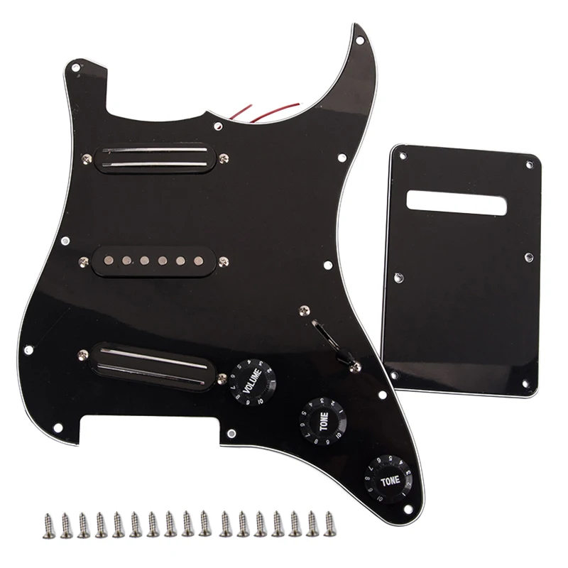 Black 3-Ply Sss Dual Rail Pickups Loaded Prewired Guitar Pickguards For 11 Hole Electric Guitar
Black 3-Ply Sss Dual Rail Pickups Loaded Prewired Guitar Pickguards For 11 Hole Electric Guitar