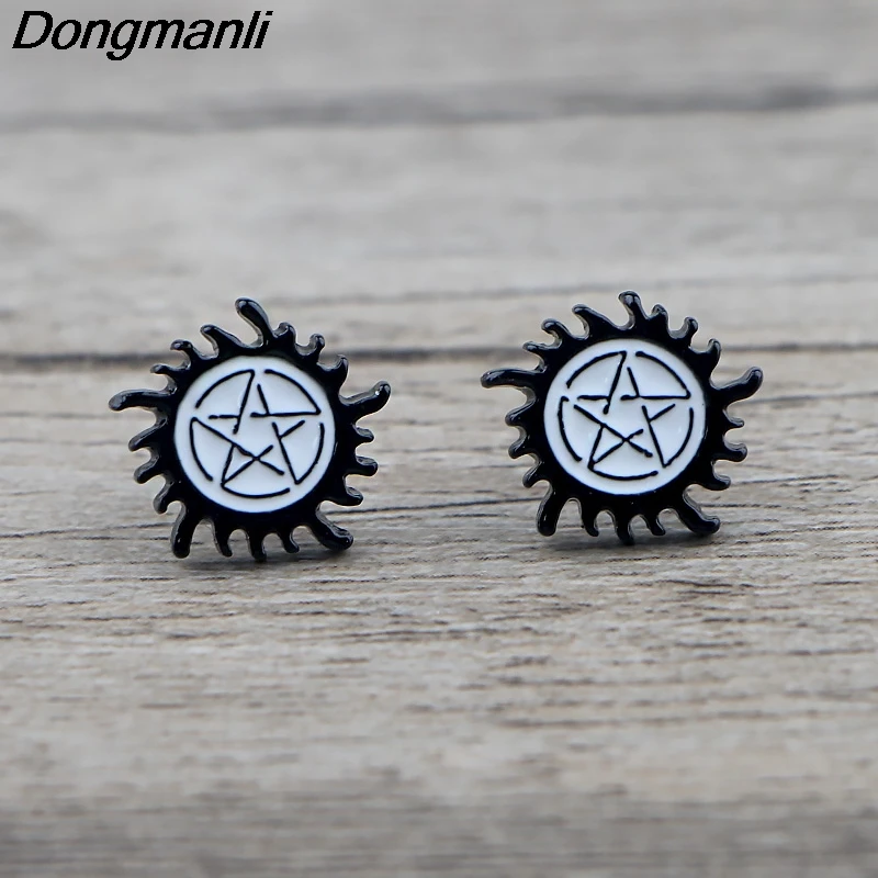 K877 Supernatural Pentagram TV Cool Cartoon Ear Stud Earrings For Womens kids Enamel Pierce Earrings Jewelry Gifts for Girls
K877 Supernatural Pentagram TV Cool Cartoon Ear Stud Earrings For Womens kids Enamel Pierce Earrings Jewelry Gifts for Girls