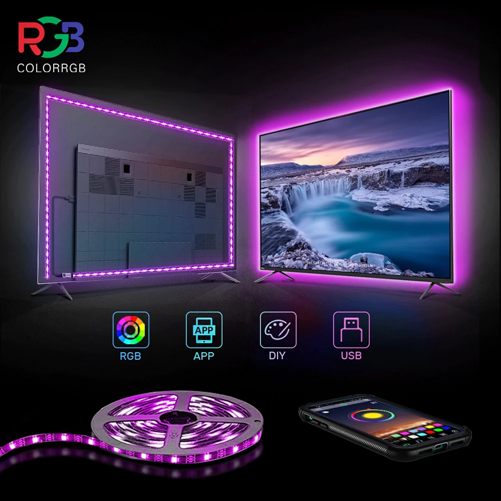 Светодиодная лента для подсветки телефона APP RGB гибкая лента лампа лента Диодная Подсветка 12 В постоянного тока для настольного ТВ ПОДСВЕТК...
Светодиодная лента для подсветки телефона APP RGB гибкая лента лампа лента Диодная Подсветка 12 В постоянного тока для настольного ТВ ПОДСВЕТК...