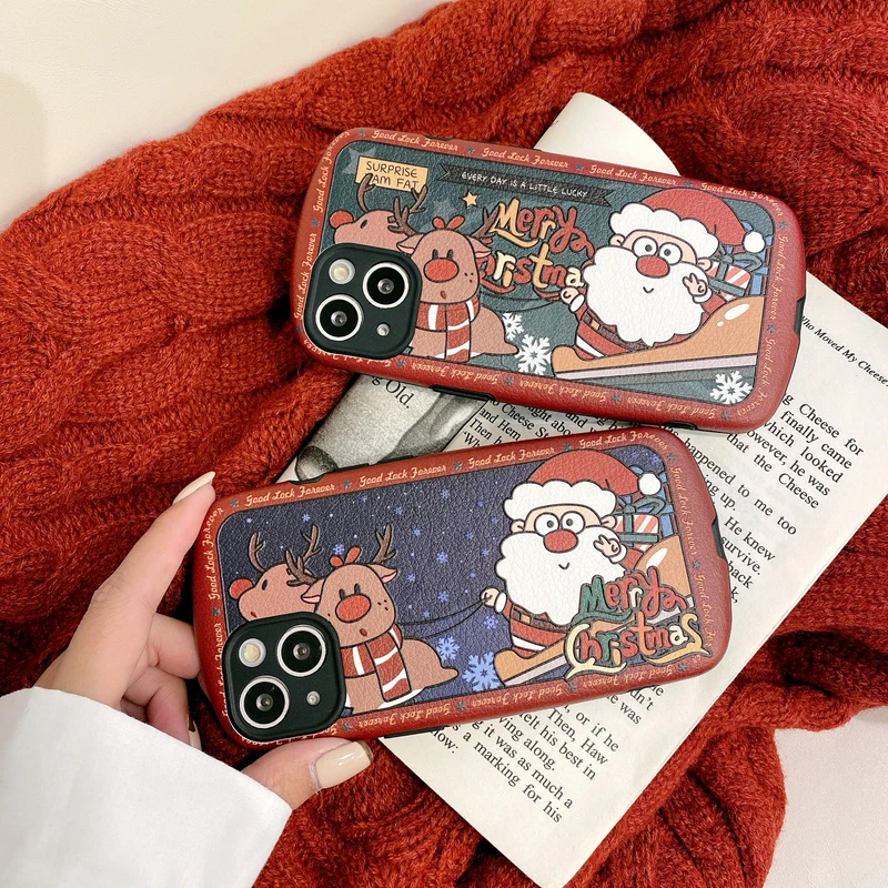 Cute Cartoon Merry Christmas Santa Claus Elk Phone Case For iPhone 13 12 11 Pro Xs Max X Xr 7 8 Puls Coque Soft Leather Cover
Cute Cartoon Merry Christmas Santa Claus Elk Phone Case For iPhone 13 12 11 Pro Xs Max X Xr 7 8 Puls Coque Soft Leather Cover