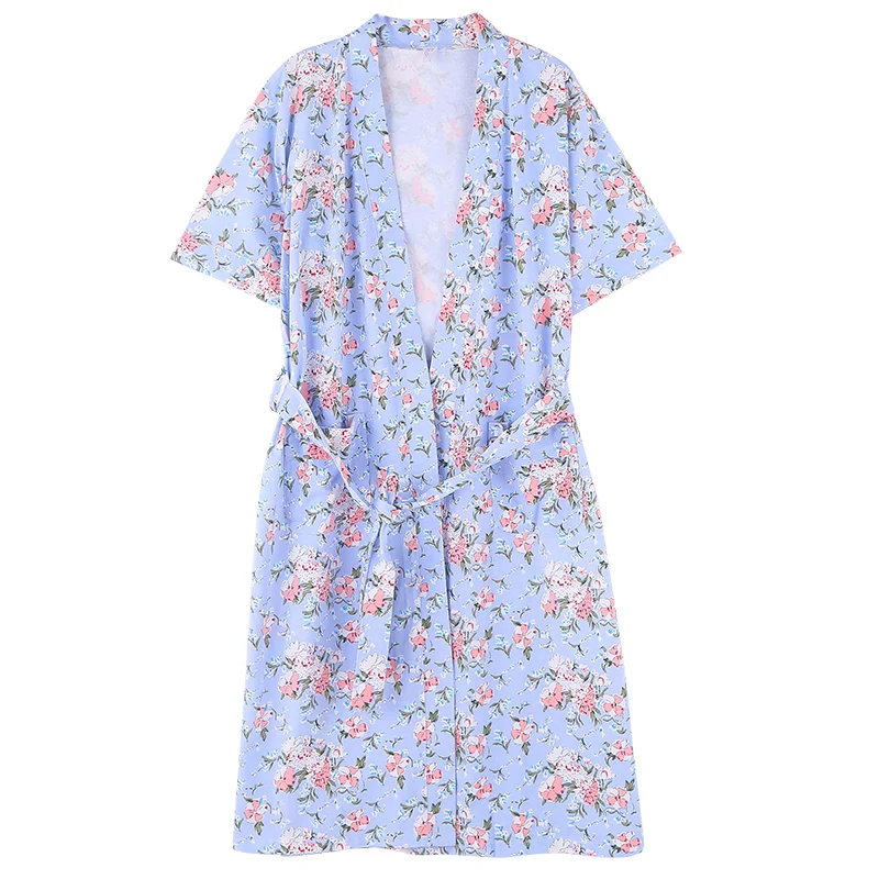 New Ladies' Robe Shorts Bathrobe Thin Summer Home Clothing Women Sleepwear Leisure Lounge Wear Lingerie 100% Cotton Floral Robe
New Ladies' Robe Shorts Bathrobe Thin Summer Home Clothing Women Sleepwear Leisure Lounge Wear Lingerie 100% Cotton Floral Robe