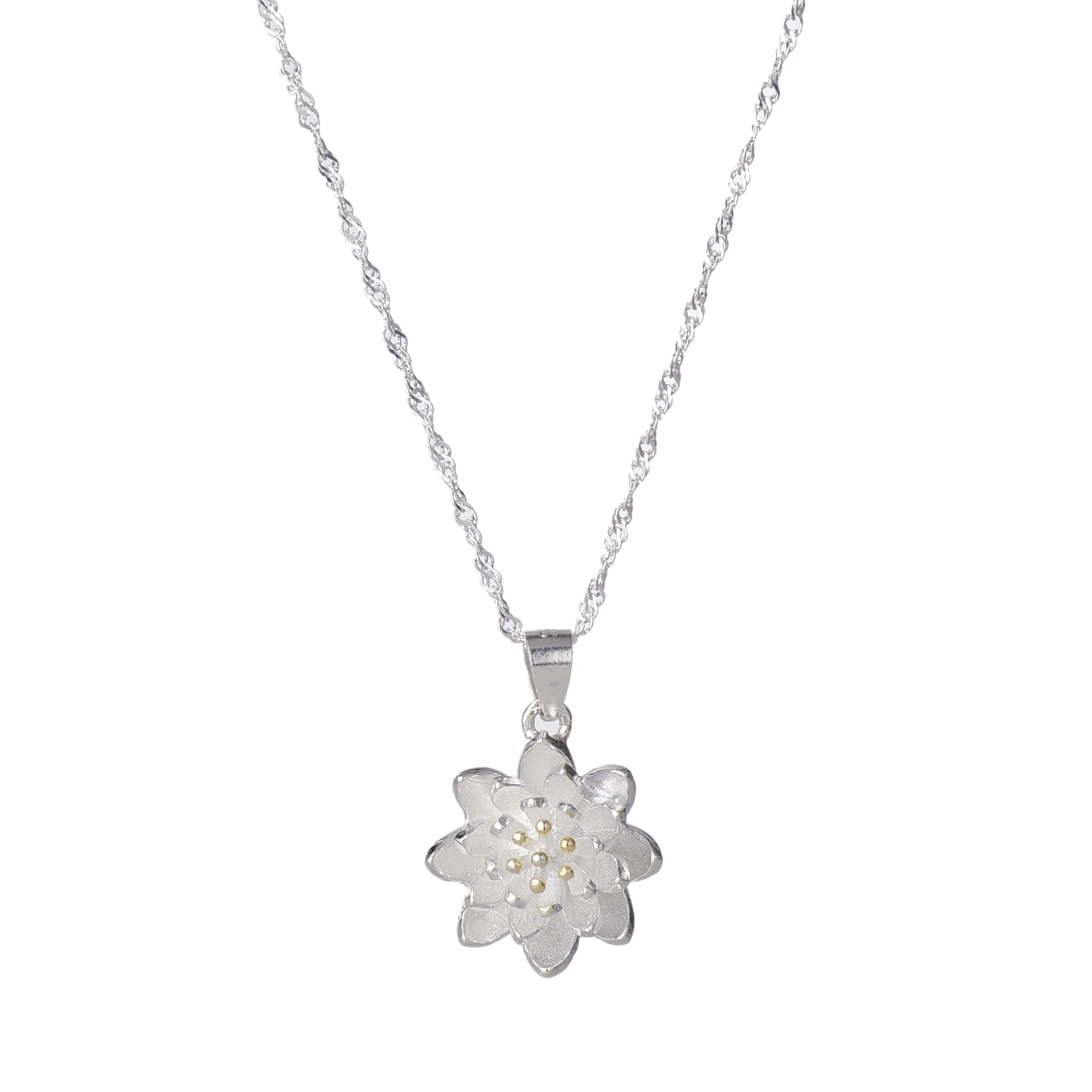 New style Real Sterling 925Silver pendants Necklace for women 3D multi-layer Lotus pendant Silver Necklace Pendants Fine Jewelry
New style Real Sterling 925Silver pendants Necklace for women 3D multi-layer Lotus pendant Silver Necklace Pendants Fine Jewelry