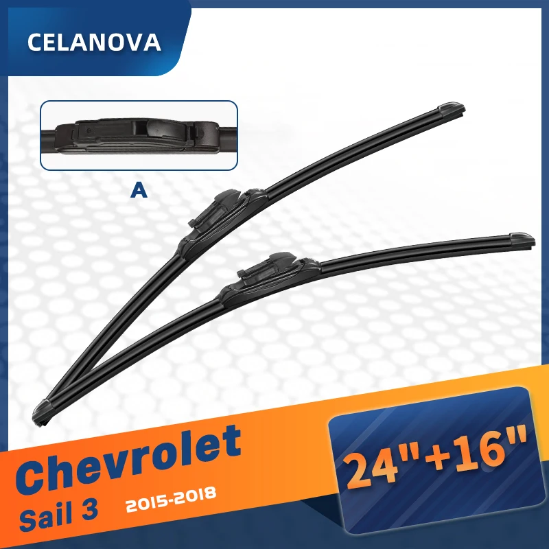 CELANOVA Windshield Wiper Blade For Chevrolet Sail 3 2015-2018 24"+16" Frameless Windscreen Rubber wipers
CELANOVA Windshield Wiper Blade For Chevrolet Sail 3 2015-2018 24"+16" Frameless Windscreen Rubber wipers