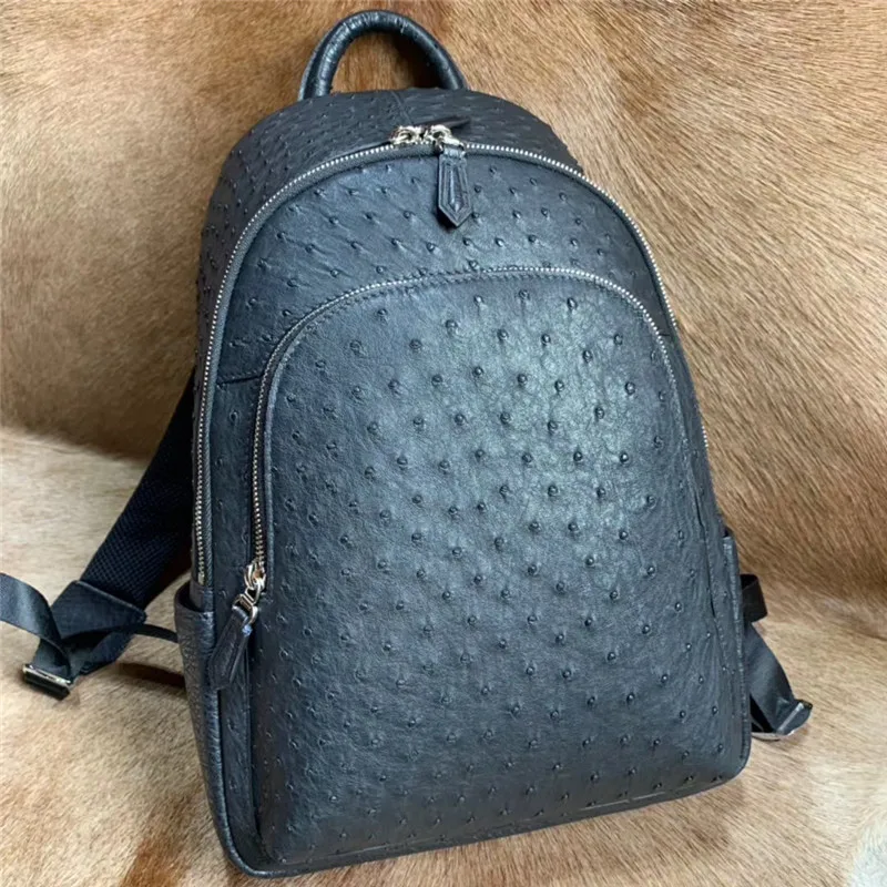 Authentic Ostrich Skin Zipper Closure Businessmen Working Laptop Backpack Genuine Exotic Leather Male Top-handle Casual Bag Pack
Authentic Ostrich Skin Zipper Closure Businessmen Working Laptop Backpack Genuine Exotic Leather Male Top-handle Casual Bag Pack