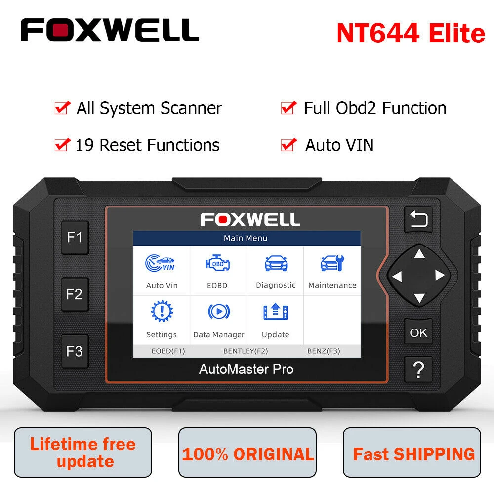 Foxwell NT644 Elite OBD2 Professional Scanner Read Code Reader Full System ABS Bleeding Oil EPB SAS Reset Car Diagnostic Tools 
Foxwell NT644 Elite OBD2 Professional Scanner Read Code Reader Full System ABS Bleeding Oil EPB SAS Reset Car Diagnostic Tools