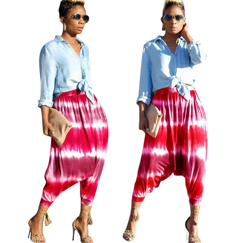 Tie Dye Print Hip Hop Baggy Harem Pants Women High Waisted Calf-length Pants Casual Loose Trousers Female Palazzo Cross Pants
Tie Dye Print Hip Hop Baggy Harem Pants Women High Waisted Calf-length Pants Casual Loose Trousers Female Palazzo Cross Pants