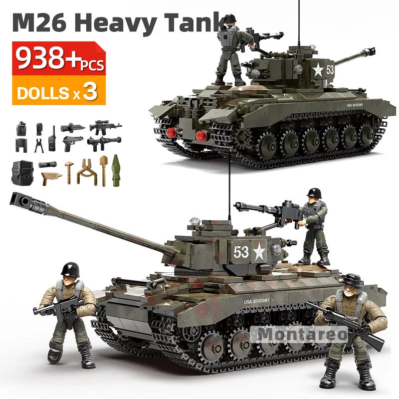 MOC WW2 Military Stryker Vehicle M26 M4 Tank Halftrack Car Truck Model Building Blocks Army Action Figures Kids Toys Boys Gifts
MOC WW2 Military Stryker Vehicle M26 M4 Tank Halftrack Car Truck Model Building Blocks Army Action Figures Kids Toys Boys Gifts
