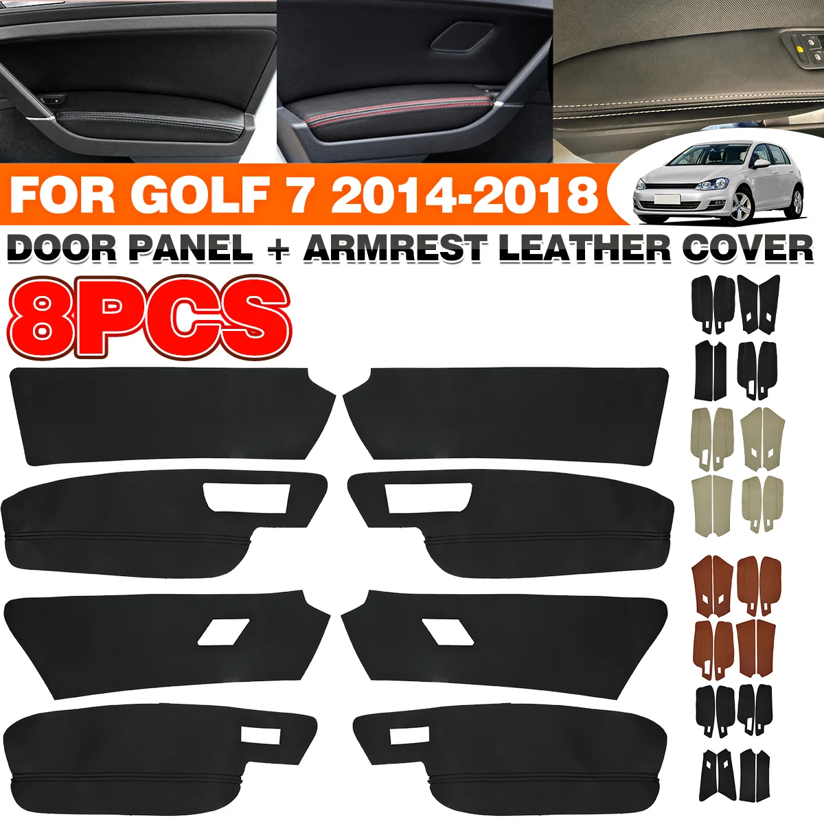 8PCS Car For VW Golf 7 2014 2015 2016 2017 2018 Car Door Handle Armrest Panel Microfiber Leather Protective Cover Trim LHD
8PCS Car For VW Golf 7 2014 2015 2016 2017 2018 Car Door Handle Armrest Panel Microfiber Leather Protective Cover Trim LHD