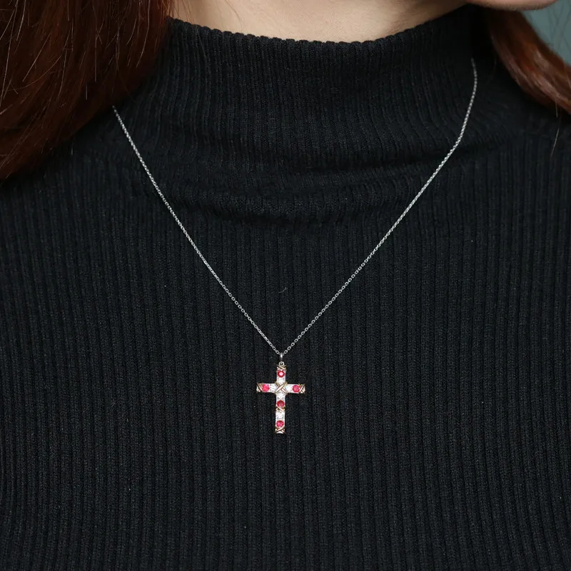 FashionRuby Diamond Cross Pendant Real 925 Sterling Silver Party Wedding Pendants Necklace For Women men moissanite Jewelry Gift
FashionRuby Diamond Cross Pendant Real 925 Sterling Silver Party Wedding Pendants Necklace For Women men moissanite Jewelry Gift