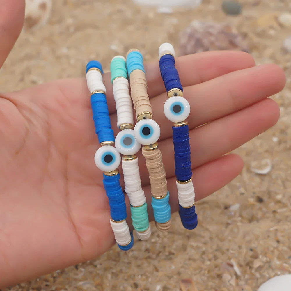 Go2Boho 2021 INS Fashion Heishi Bracelets Turkish Evil Eye Bracelet Polymer Clay Beads Greek Eye Pulseras For Women Jewelry
Go2Boho 2021 INS Fashion Heishi Bracelets Turkish Evil Eye Bracelet Polymer Clay Beads Greek Eye Pulseras For Women Jewelry