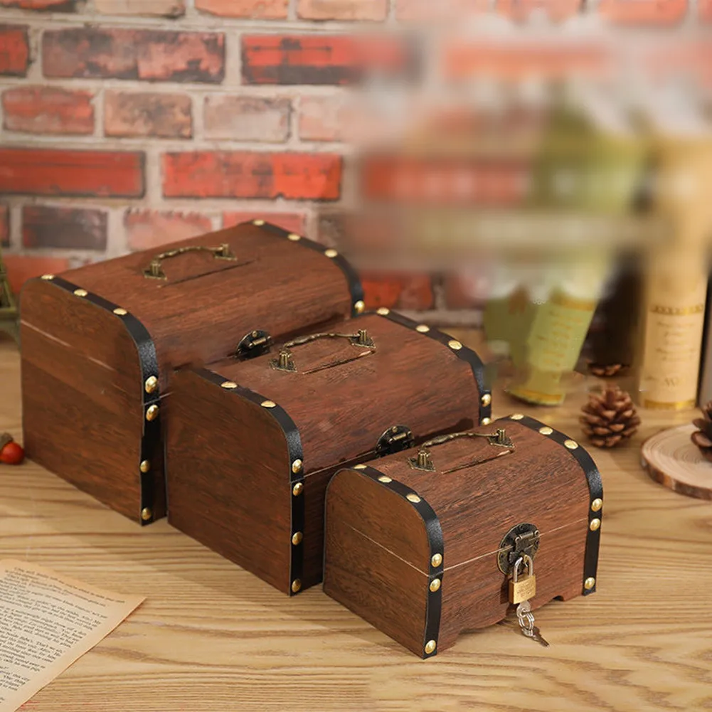 Vintage Treasure Storage Box Piggy Coin Bank Organizer Saving Box Wooden Case With Lock Treasure Case New Year Gift
Vintage Treasure Storage Box Piggy Coin Bank Organizer Saving Box Wooden Case With Lock Treasure Case New Year Gift