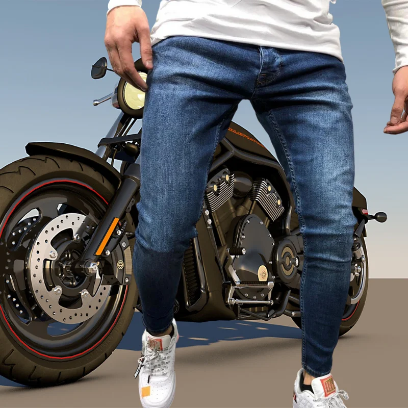 Skinny jeans - classic male motorcyclist jeans, elastic jeans, no fracture, informal, business party
Skinny jeans - classic male motorcyclist jeans, elastic jeans, no fracture, informal, business party