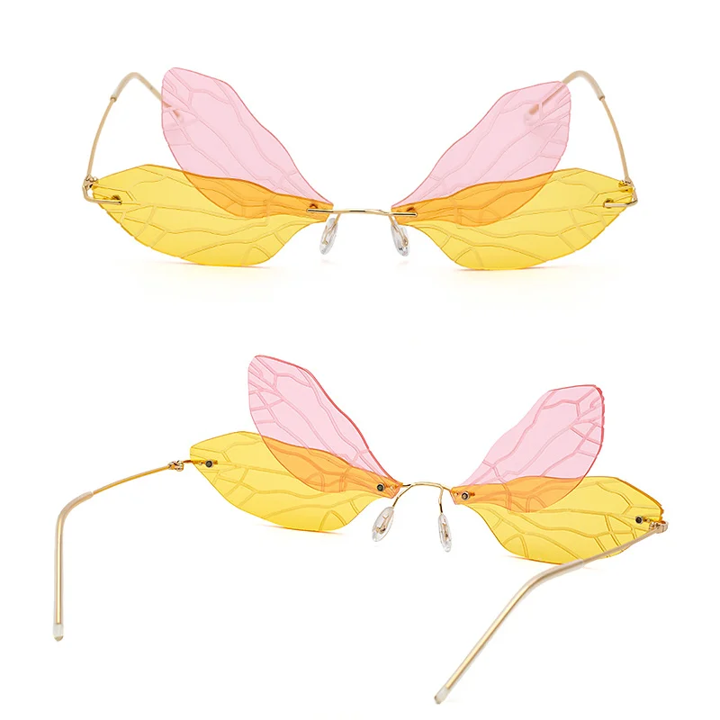 Женские солнцезащитные очки в стиле ретро Elf Fairy Dragonfly модные брендовые стимпанк