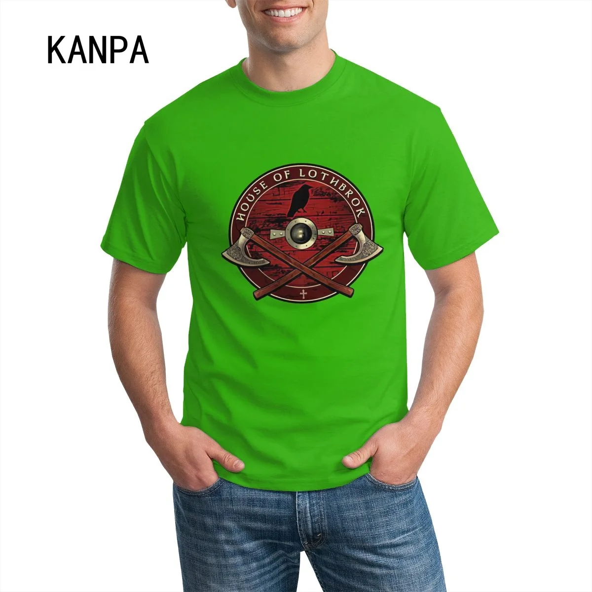 Футболка KANPA мужская с графическим принтом хлопок короткий рукав топ одежда для
