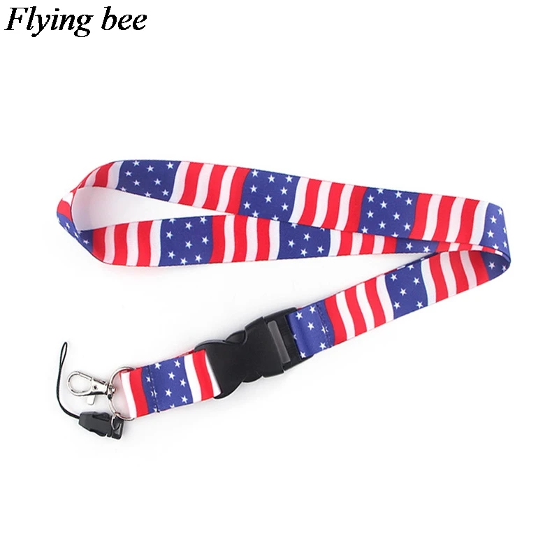 20pcs/lot Flyingbee Phone Lanyards The American Flag Keychains Lanyard For Keys Badge ID Cards Holders Chain Phone Rope X0592
20pcs/lot Flyingbee Phone Lanyards The American Flag Keychains Lanyard For Keys Badge ID Cards Holders Chain Phone Rope X0592